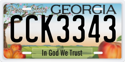 GA license plate CCK3343