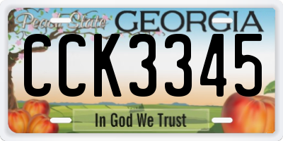GA license plate CCK3345