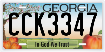 GA license plate CCK3347