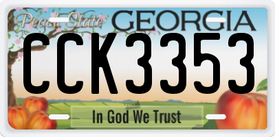 GA license plate CCK3353