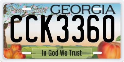 GA license plate CCK3360