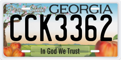 GA license plate CCK3362