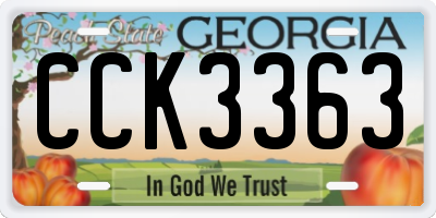 GA license plate CCK3363