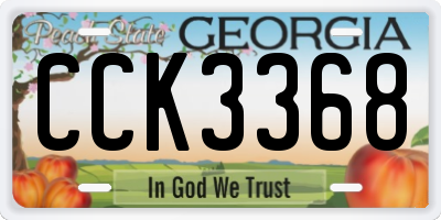 GA license plate CCK3368