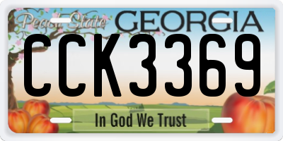 GA license plate CCK3369