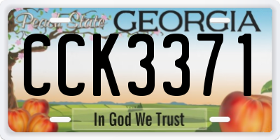 GA license plate CCK3371