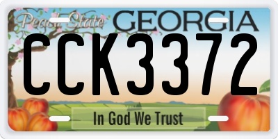 GA license plate CCK3372
