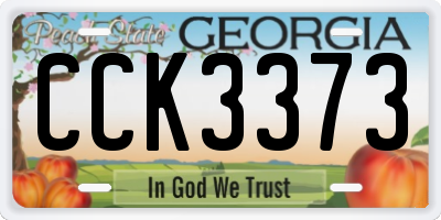 GA license plate CCK3373