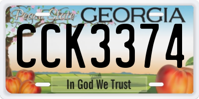 GA license plate CCK3374
