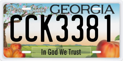 GA license plate CCK3381