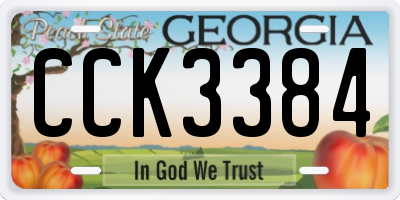 GA license plate CCK3384