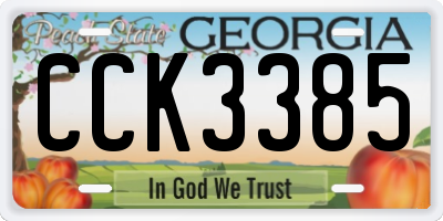GA license plate CCK3385