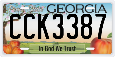 GA license plate CCK3387