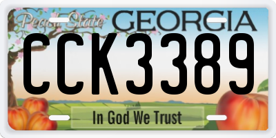 GA license plate CCK3389