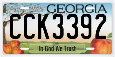 GA license plate CCK3392