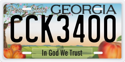 GA license plate CCK3400