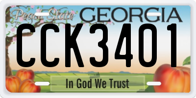 GA license plate CCK3401