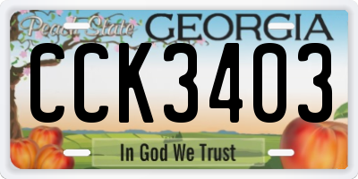 GA license plate CCK3403