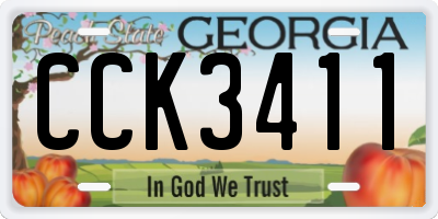 GA license plate CCK3411