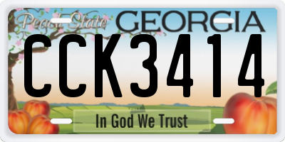 GA license plate CCK3414
