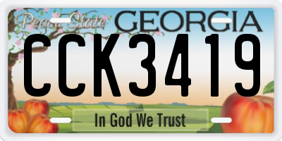 GA license plate CCK3419