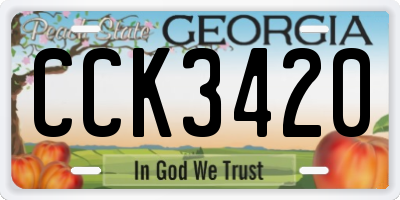 GA license plate CCK3420
