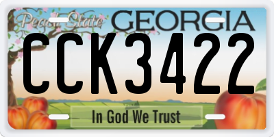 GA license plate CCK3422
