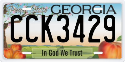 GA license plate CCK3429