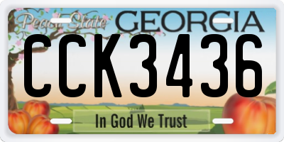 GA license plate CCK3436