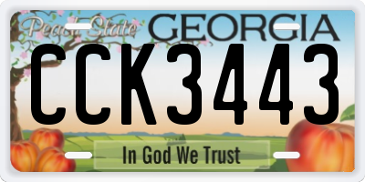 GA license plate CCK3443