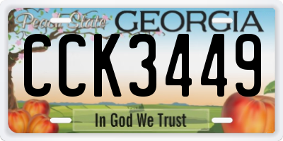 GA license plate CCK3449