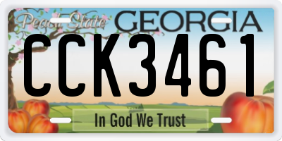 GA license plate CCK3461
