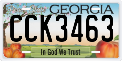 GA license plate CCK3463