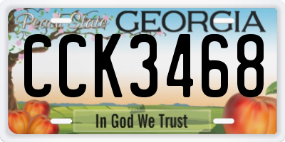 GA license plate CCK3468