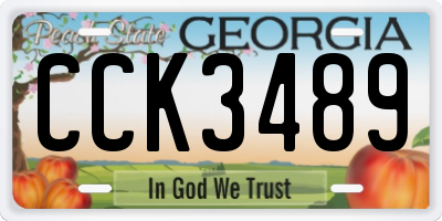 GA license plate CCK3489