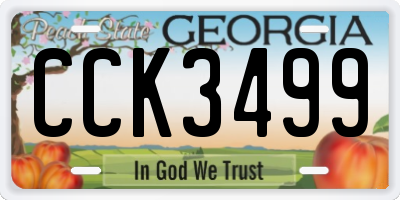 GA license plate CCK3499