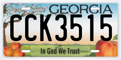 GA license plate CCK3515