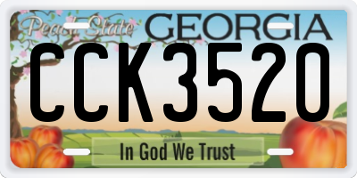 GA license plate CCK3520