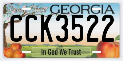 GA license plate CCK3522
