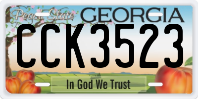 GA license plate CCK3523