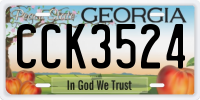 GA license plate CCK3524