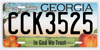 GA license plate CCK3525