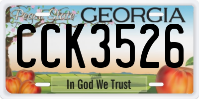 GA license plate CCK3526
