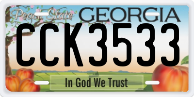 GA license plate CCK3533
