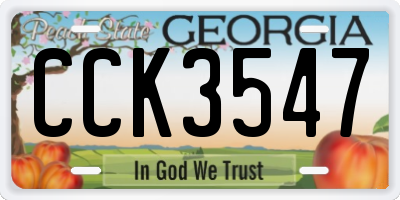 GA license plate CCK3547