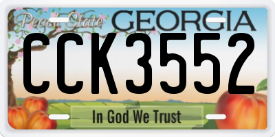 GA license plate CCK3552