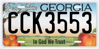 GA license plate CCK3553