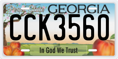 GA license plate CCK3560