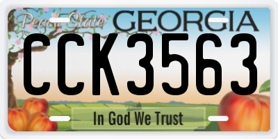 GA license plate CCK3563