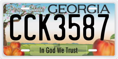 GA license plate CCK3587